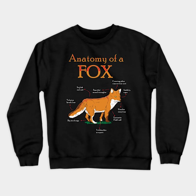 Cute and funny fox animals anatomy- memes t-shirt gift Crewneck Sweatshirt by tmuzaa